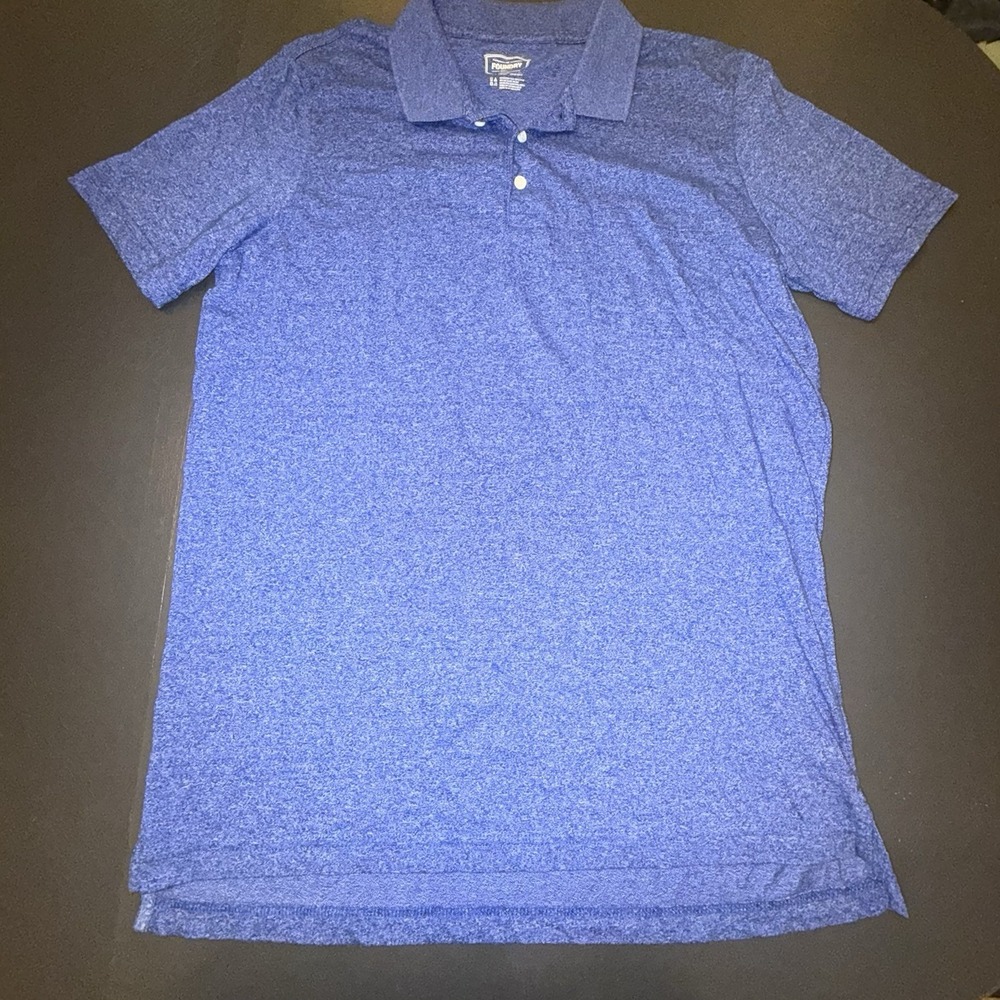 The Foundry Supply Co Adult Men's Short‎ Sleeve 3 Button Polo LT Royal Blue